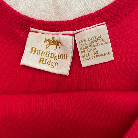 Vintage Huntington Ridge Women’s Red Crop Tank Size Medium - Picture 2 of 4